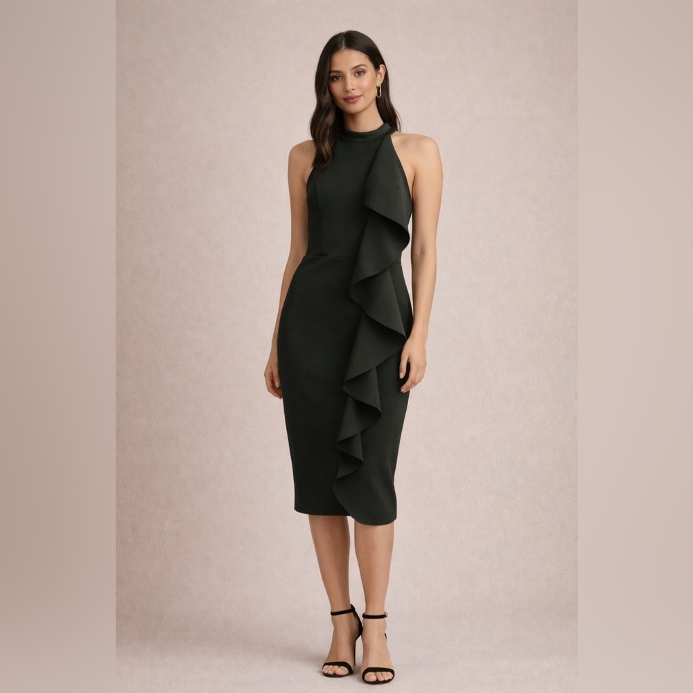 Lavish Alice Dark Green Asymmetrical Dress💚